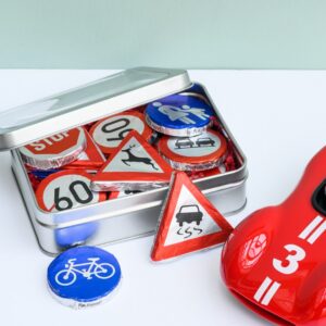 CHOCOLATE ROAD SIGNS GIFT TIN for sale at The Classic Motor Hub